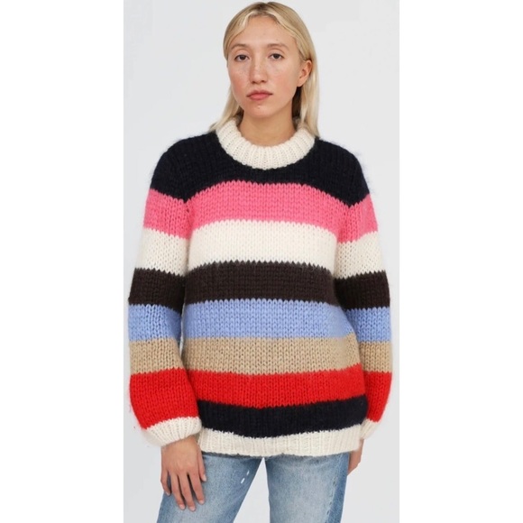 Ganni Sweaters - Ganni Julliard striped mohair sweater